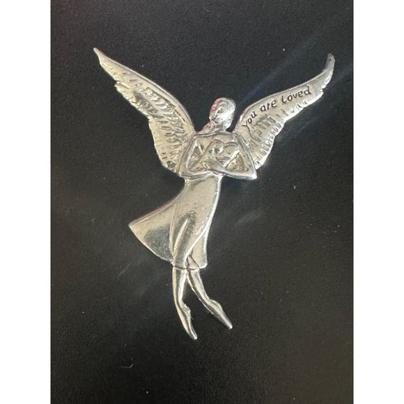 Ceal B Design Serenity Angel Collection "You are Loved" Silver Tone Pin/Ornament - Picture 1 of 2